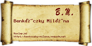 Benkóczky Miléna névjegykártya